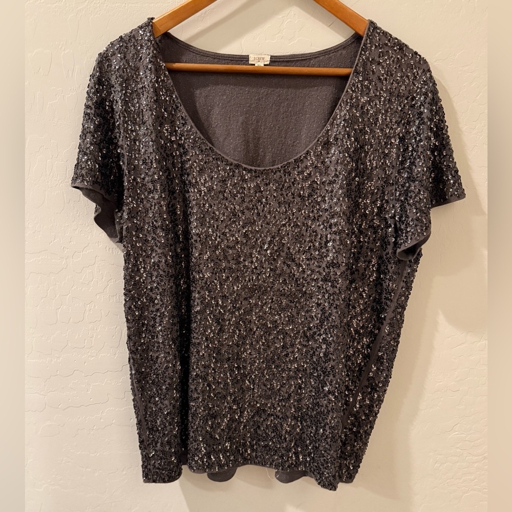 STUNNING J.CREW SEQUIN BLING TEE XL